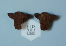 Load image into Gallery viewer, Cow head stud earrings
